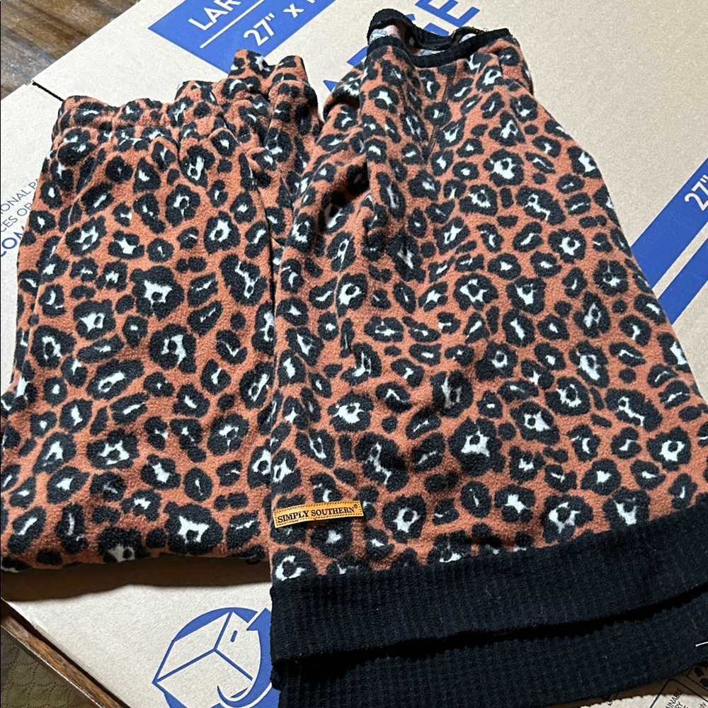 Simply Southern Orange and Black Leopard Print Fabric